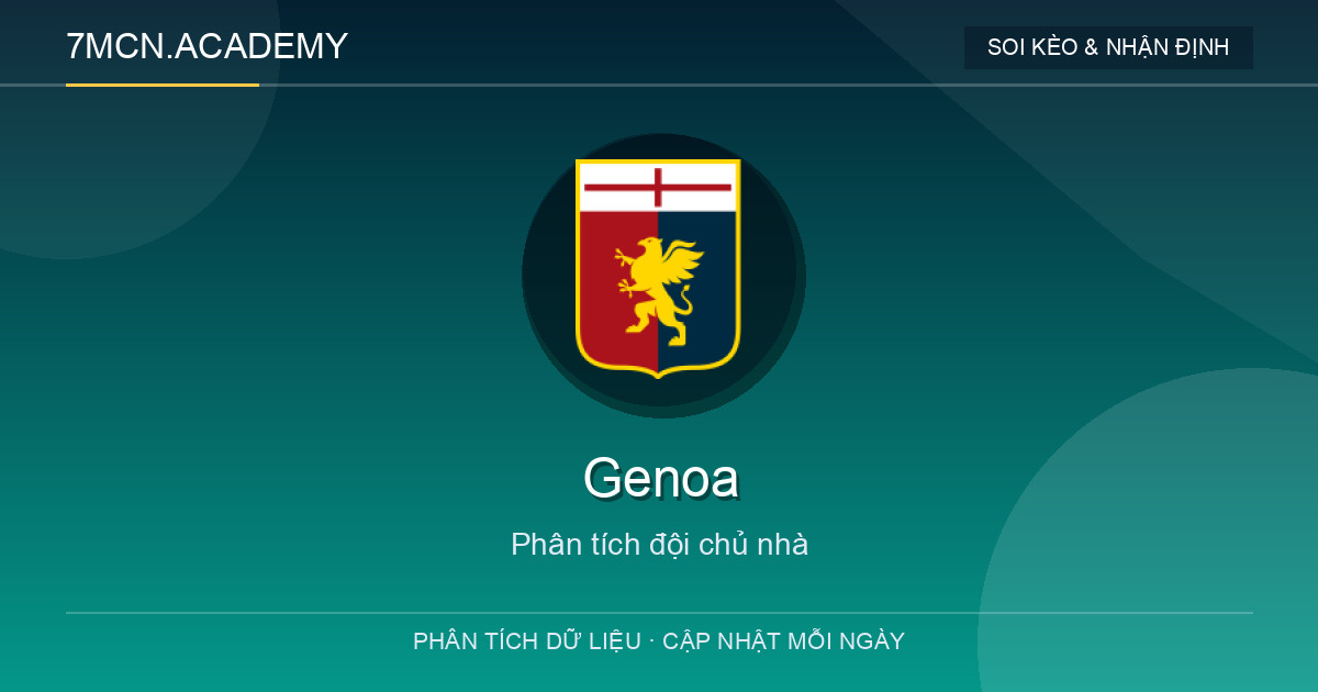 Phong độ và dữ liệu đội chủ nhà Genoa