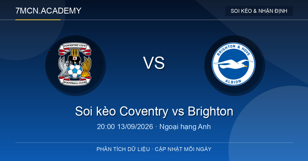 Nhận định và soi kèo trận Coventry vs Brighton