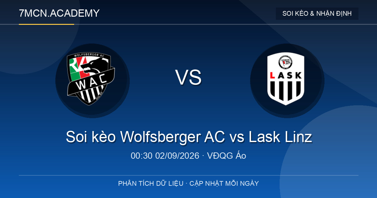 Nhận định và soi kèo trận Wolfsberger AC vs Lask Linz