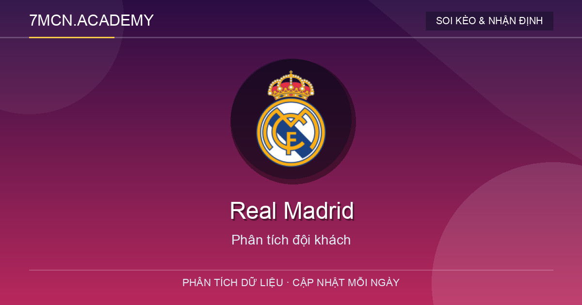 Phong độ và dữ liệu đội khách Real Madrid
