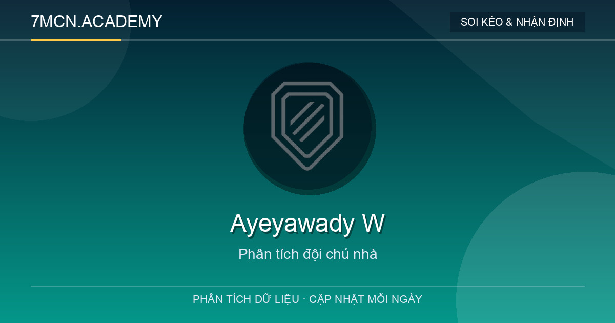 Phong độ và dữ liệu đội chủ nhà Ayeyawady W