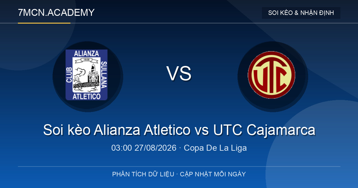 Nhận định và soi kèo trận Alianza Atletico vs UTC Cajamarca