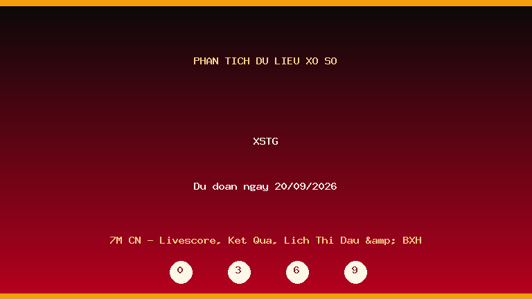 Phân tích dữ liệu XSTG ngày 20/09/2026