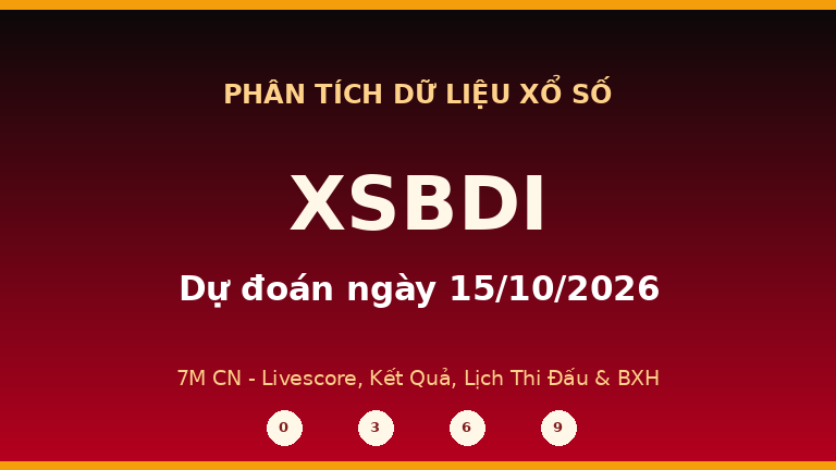 Phân tích dữ liệu XSBDI ngày 15/10/2026