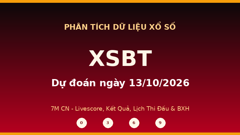 Phân tích dữ liệu XSBT ngày 13/10/2026