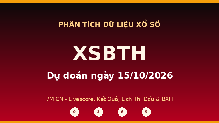 Phân tích dữ liệu XSBTH ngày 15/10/2026