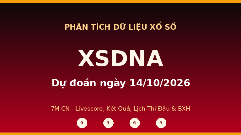 Phân tích dữ liệu XSDNA ngày 14/10/2026
