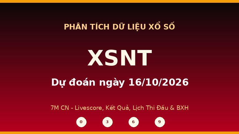 Phân tích dữ liệu XSNT ngày 16/10/2026