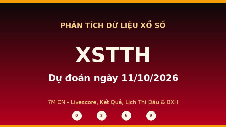 Phân tích dữ liệu XSTTH ngày 11/10/2026
