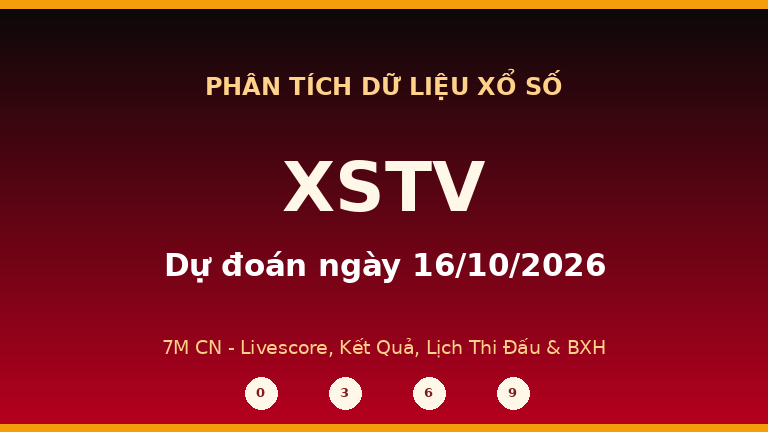 Phân tích dữ liệu XSTV ngày 16/10/2026