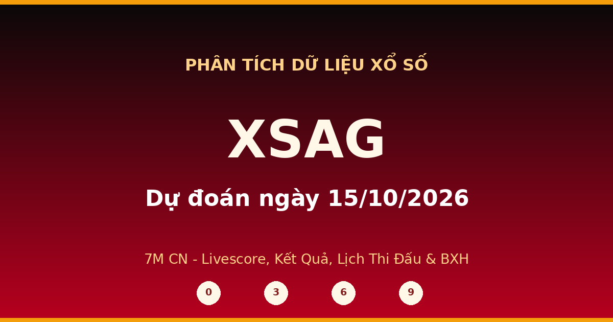 Dự đoán XSAG ngày 15/10/2026