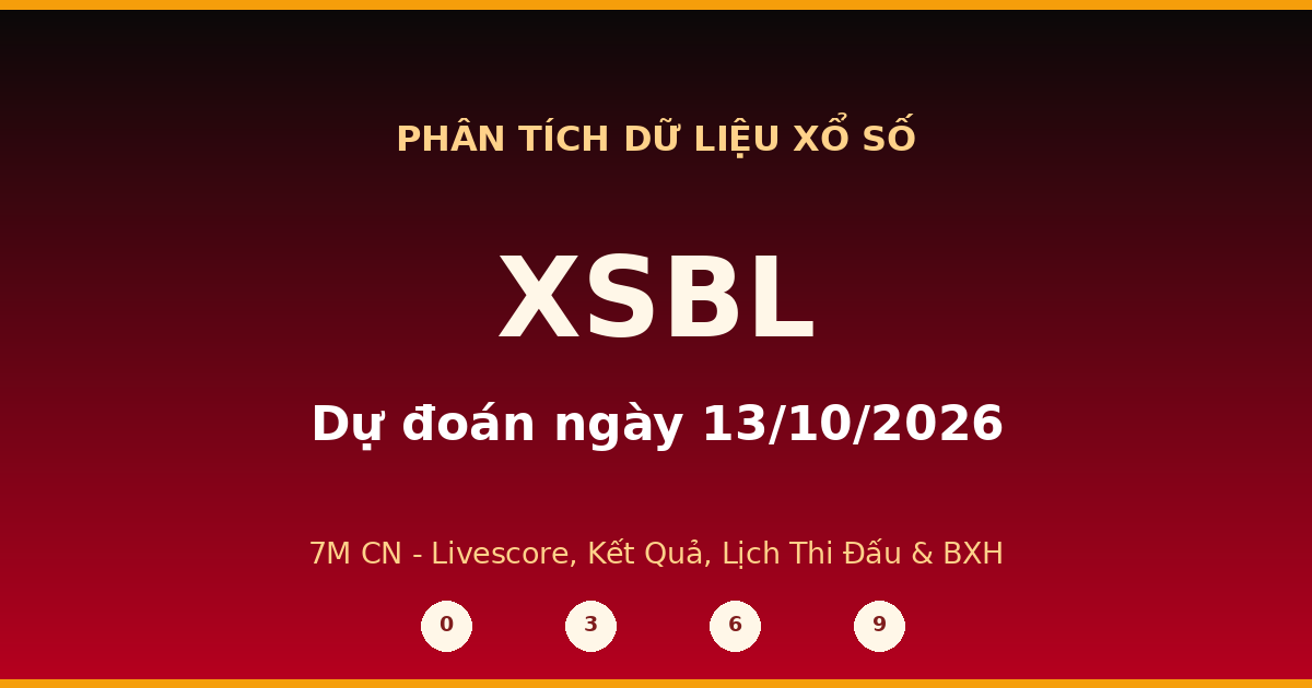 Dự đoán XSBL ngày 13/10/2026
