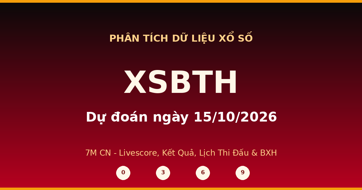 Dự đoán XSBTH ngày 15/10/2026