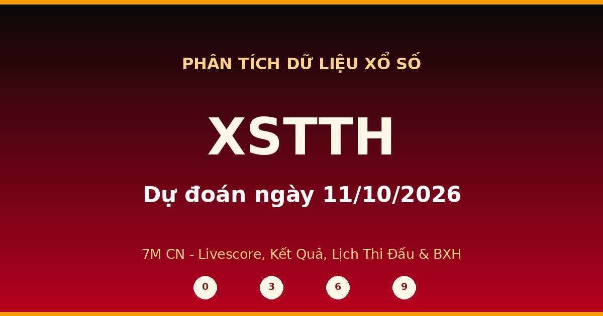 Dự đoán XSTTH ngày 11/10/2026
