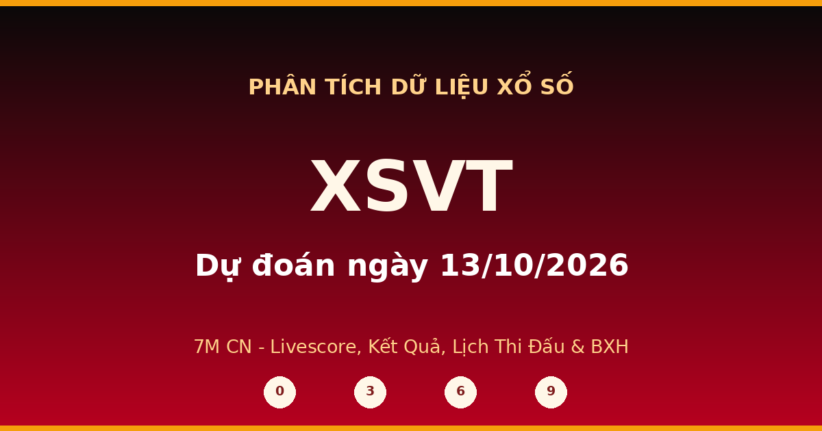 Dự đoán XSVT ngày 13/10/2026